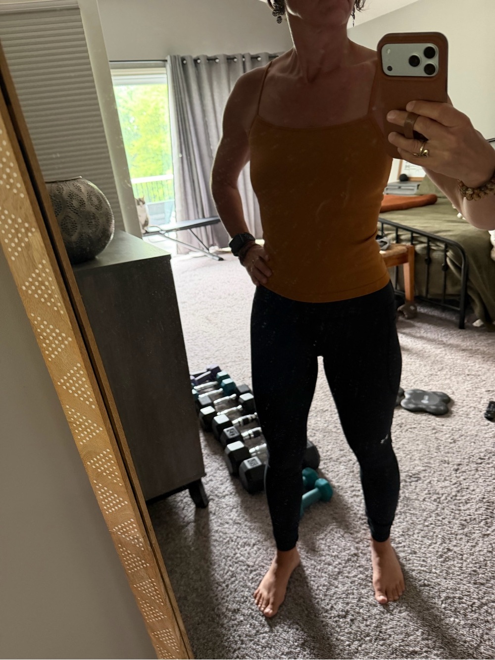 a new day Burnt Orange Slim Square-Neck Tank